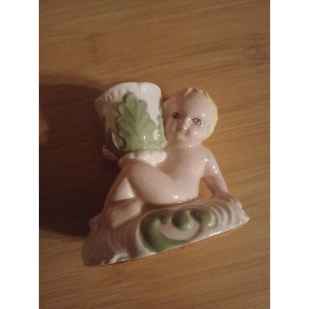 Two 1973 Vintage‎ Cherub Candle Holders - Excellent Condition